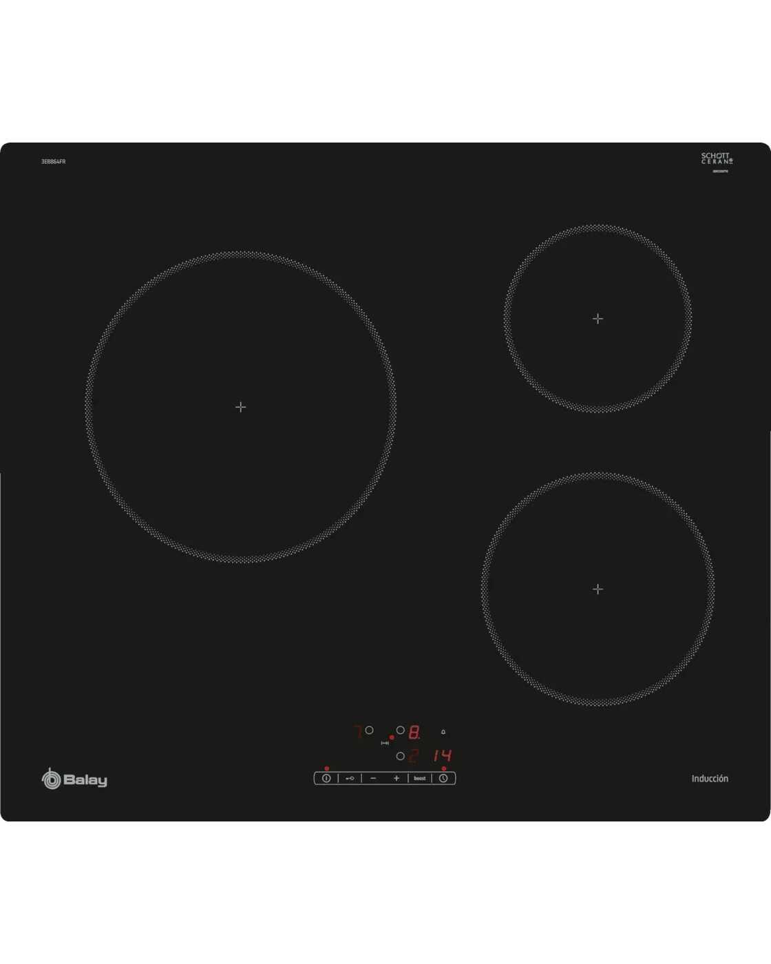 ENCIMERA BALAY 3EB864FR 3FUEGOS INDUCCIÓN CRISTAL ENCIMERA BALAY 3EB864FR 3FUEGOS INDUCCIÓN CRISTAL